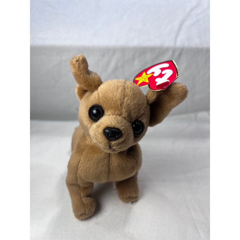 Ty Beanie Baby Tiny the Chihuahua Tan Dog Plush 1999 Collectible 4234